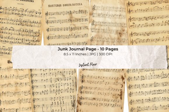 Download Vintage Sheet Music Junk Journal Pages - Sheet Collection