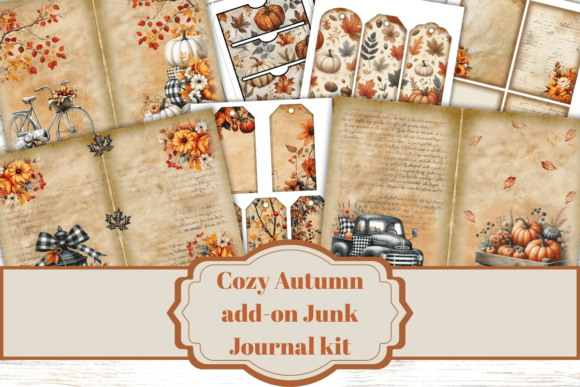 Download Cozy Autumn Mini Junk Journal Kit, - Junk journal kit Collection