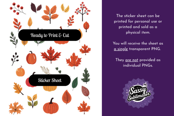 Download Fall Leaves &amp; Pumpkin Sticker Sheet - Sheet Collection
