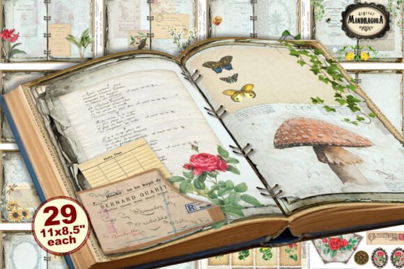 Download Vintage Botanical Junk Journal Kit - Junk journal kit Collection