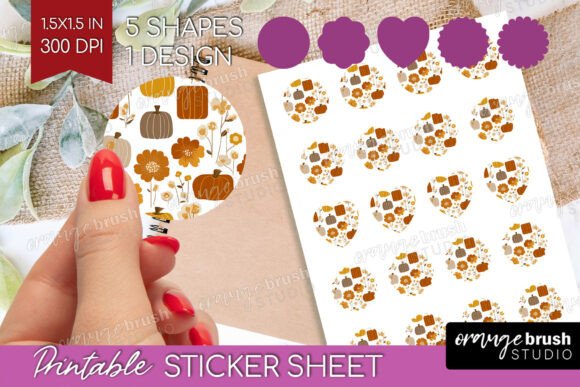 Download Coquette Pumpkin Printable Sticker Sheet - Sheet Collection