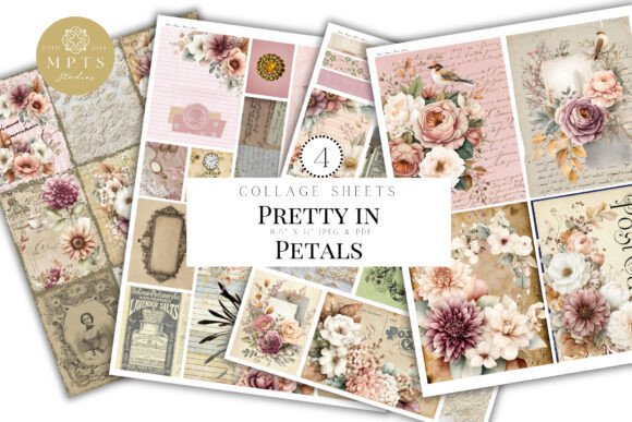 Download Vintage Floral Collage Sheets - Sheet Collection
