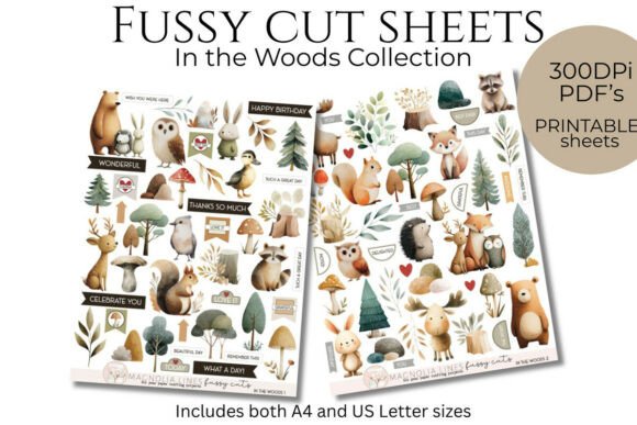 Download In the Woods Animals Fussy Cut Sheets - Sheet Collection