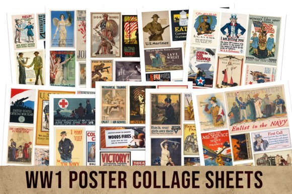 Download WW1 Propoganda Poster Collage Sheets - Sheet Collection