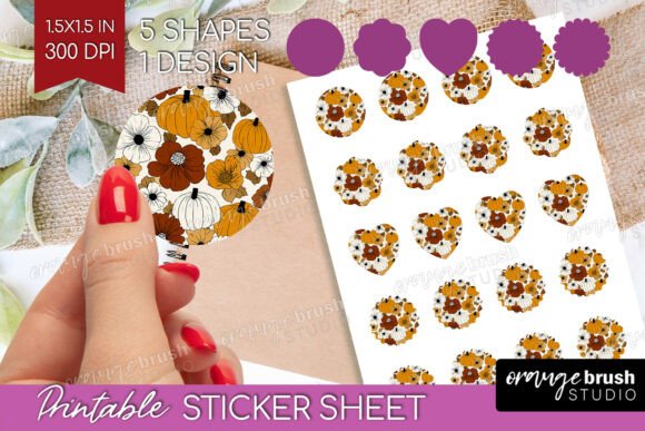 Download Coquette Pumpkin Printable Sticker Sheet - Sheet Collection