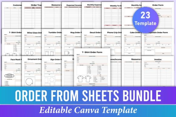 Download Editable Order from Sheets Bundle Canva - Sheet Collection