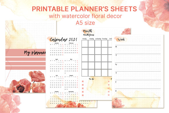 Download Printable Undated Planner's Sheets A5 - Sheet Collection