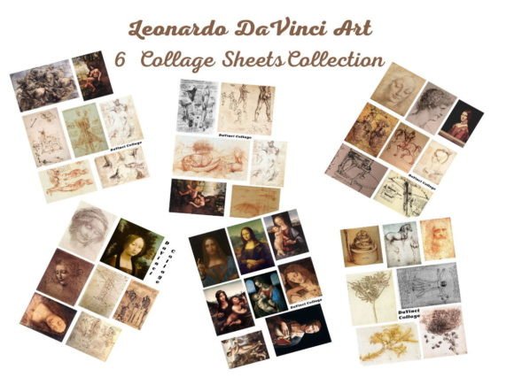 Download 6 DaVinci Art Collage Sheets Scrapbook - Sheet Collection