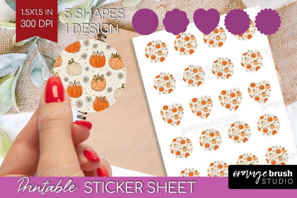 Download Coquette Pumpkin Printable Sticker Sheet - Sheet Collection