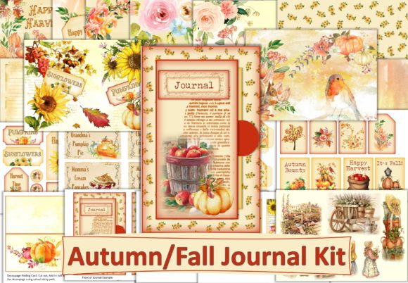 Download Autumn Fall Junk Journal Kit - Fall junk journal Collection