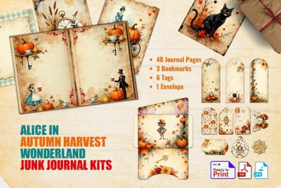 Download Autumn Harvest Junk Journal Kit - Junk journal kit Collection