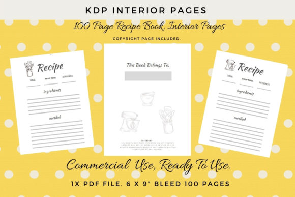 Download 100 Pages Recipe Book Insert for KDP - Premium Resources