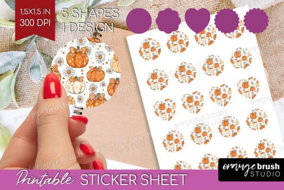 Download Coquette Pumpkin Printable Sticker Sheet - Sheet Collection