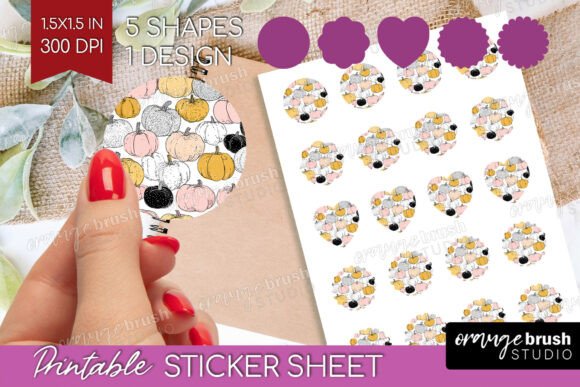 Download Coquette Pumpkin Printable Sticker Sheet - Sheet Collection