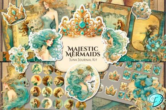 Download Majestic Mermaid Junk Journal Kit - Junk journal kit Collection