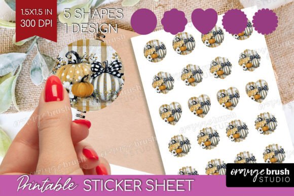 Download Fall Pumpkin Printable Sticker Sheet - Sheet Collection
