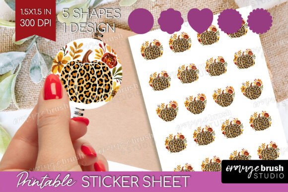 Download Fall Pumpkin Printable Sticker Sheet - Sheet Collection
