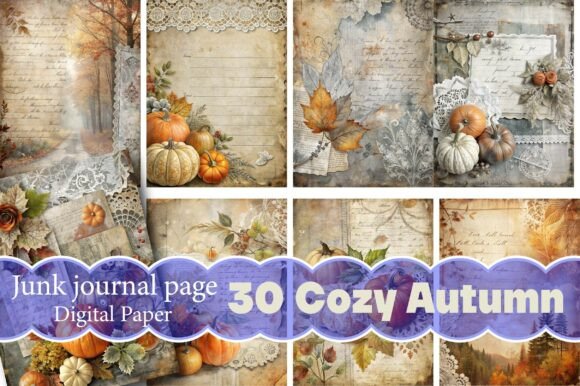 Download Cozy Autumn Junk Journal Kit - Junk journal kit Collection