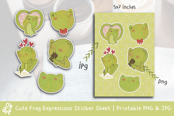 Download Cute Frog Expressions Sticker Sheet - Sheet Collection
