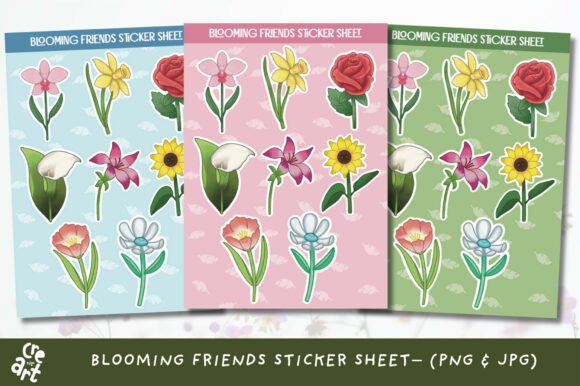 Download Blooming Friends Floral Sticker Sheet - Sheet Collection