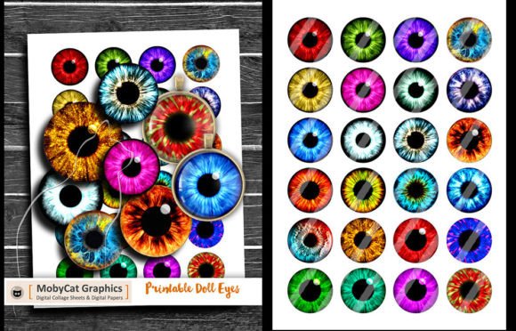 Download Printable Doll Eyes Collage Sheets - Sheet Collection