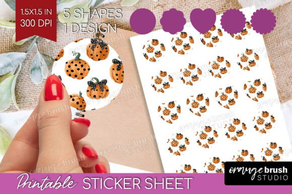 Download Coquette Pumpkin Printable Sticker Sheet - Sheet Collection
