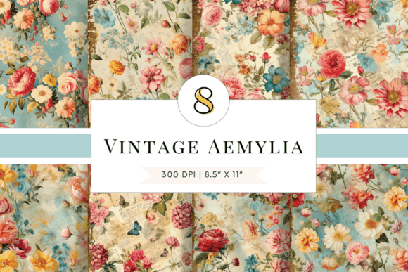 Download Floral Digital Papers, Collage Sheets - Sheet Collection