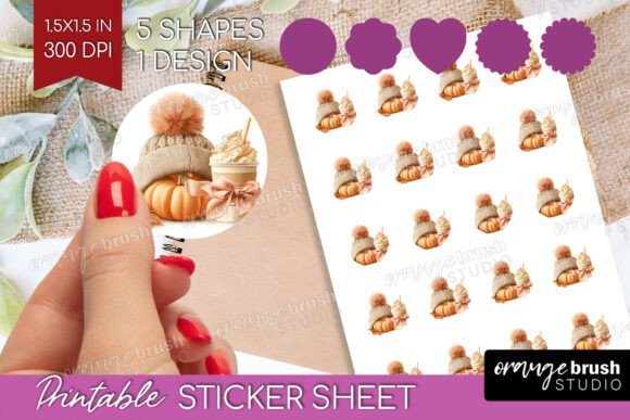 Download Fall Pumpkin Printable Sticker Sheet - Sheet Collection