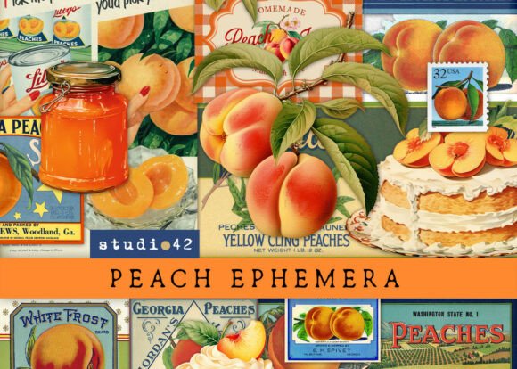 Download Peach Ephemera Pack Collage Sheets - Sheet Collection