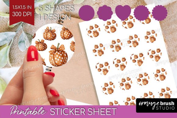Download Coquette Pumpkin Printable Sticker Sheet - Sheet Collection