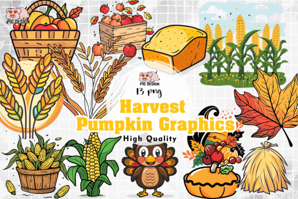 Download Harvest Pumpkin Graphics PNG - Premium Bundle