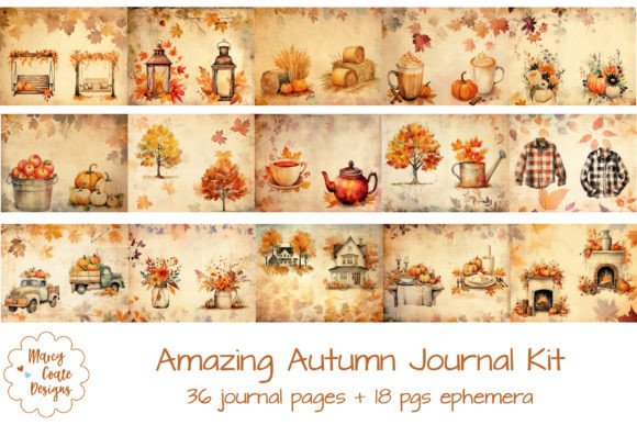Download Amazing Autumn Junk Journal Kit - Junk journal kit Collection