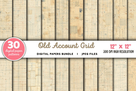 Download Old Account Grid Sheet Pattern Bundle - Sheet Collection
